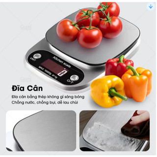 [Tặng Pin] Cân Tiểu Ly Định Lượng 10kg Điện Tử  Mặt Cân Inox
