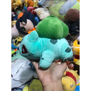 Gấu 2hand gấu bông Pokémon Bulbasaur có mắt thêu đỏ và thân màu xanh mint