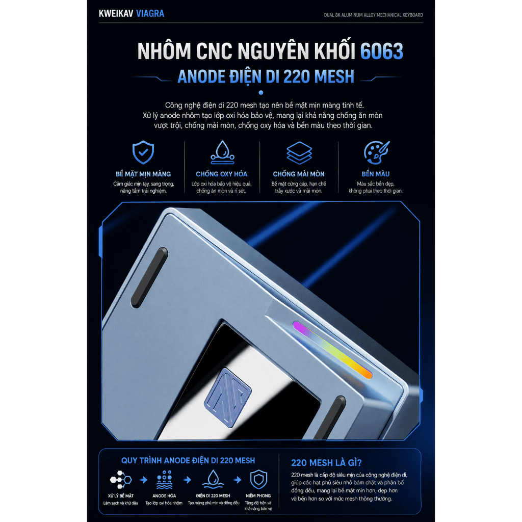 Bàn Phím Cơ WEIKAV NUT75 Chính Hãng, Nhôm CNC, 3 Chế Độ, Dual 8K, Pin 10.000mAh, Gasket Mount. | BigBuy360 - bigbuy360.vn