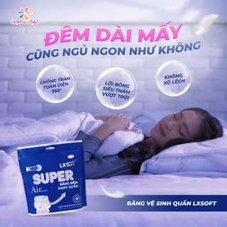 [ TẶNG 12 BVS] Băng Vệ Sinh Quần LXSoft Super Air cao cấp, Bạc Hà mát lạnh, Mặt bông mềm, siêu thấm hút - 3 miếng/gói