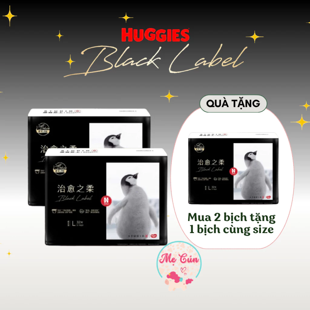 Tã quần Huggies Siêu cao cấp Black Label mới nhập khẩu L32, XL28, XXL24