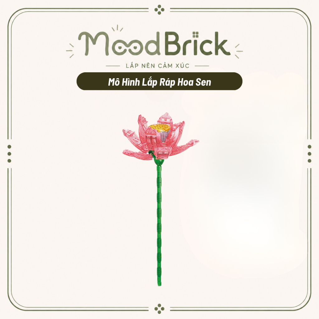 Hoa Sen Lắp Ráp Trong Suốt Mô Hình Hoa Trang Trí Phòng Khách Quà Tặng Độc Đáo - MoodBrick