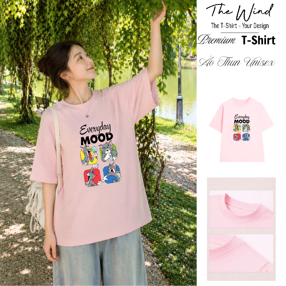 Áo thun Tom and Jerry Everyday MOOD Unisex Form Rộng Cao Cấp Co Giãn 2 Chiều