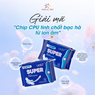 [ DEAL KOC] Băng vệ sinh Lxsoft Super Air MẶT LƯỚI, BẠC HÀ SIU MÁT, Siêu mỏng, mềm mại, chống tràn hiệu quả
