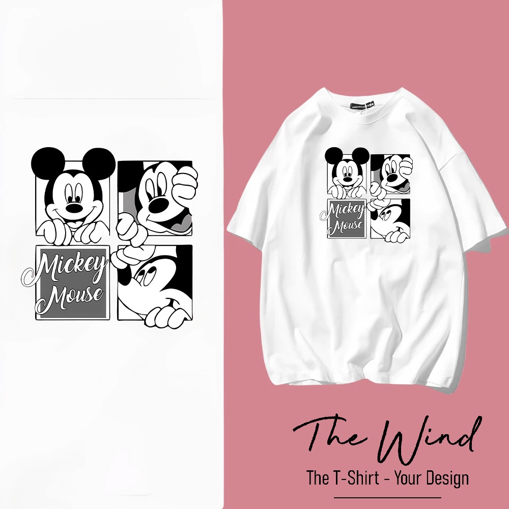 Áo thun hoạt hình Mickey MK83 unisex nam nữ form rộng