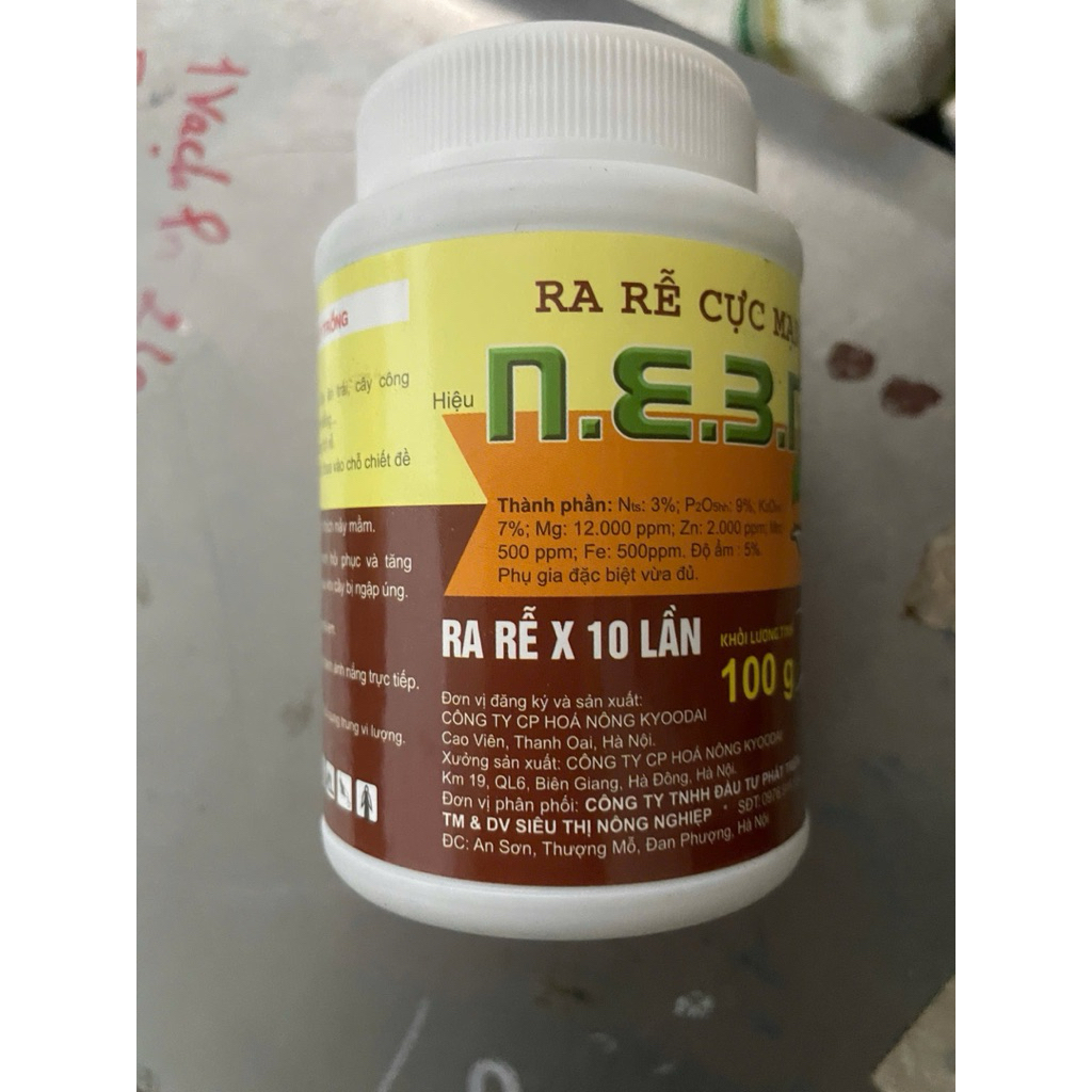 Phân Bón Vi Lượng N.E.3 Mẫu Mới - Chế Phẩm Hỗ Trợ Phát Triển Rễ Cho Hoa Lan Và Cây Cảnh (Hũ 100g)