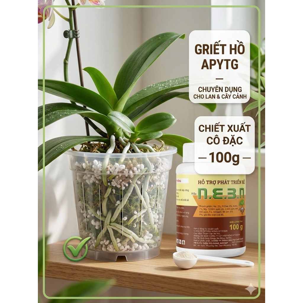 Phân Bón Vi Lượng N.E.3 Mẫu Mới - Chế Phẩm Hỗ Trợ Phát Triển Rễ Cho Hoa Lan Và Cây Cảnh (Hũ 100g)