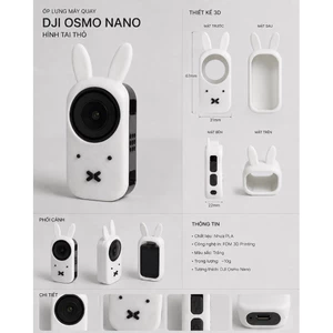Ốp Lưng DJI Osmo Nano Tai Thỏ In 3D PLA