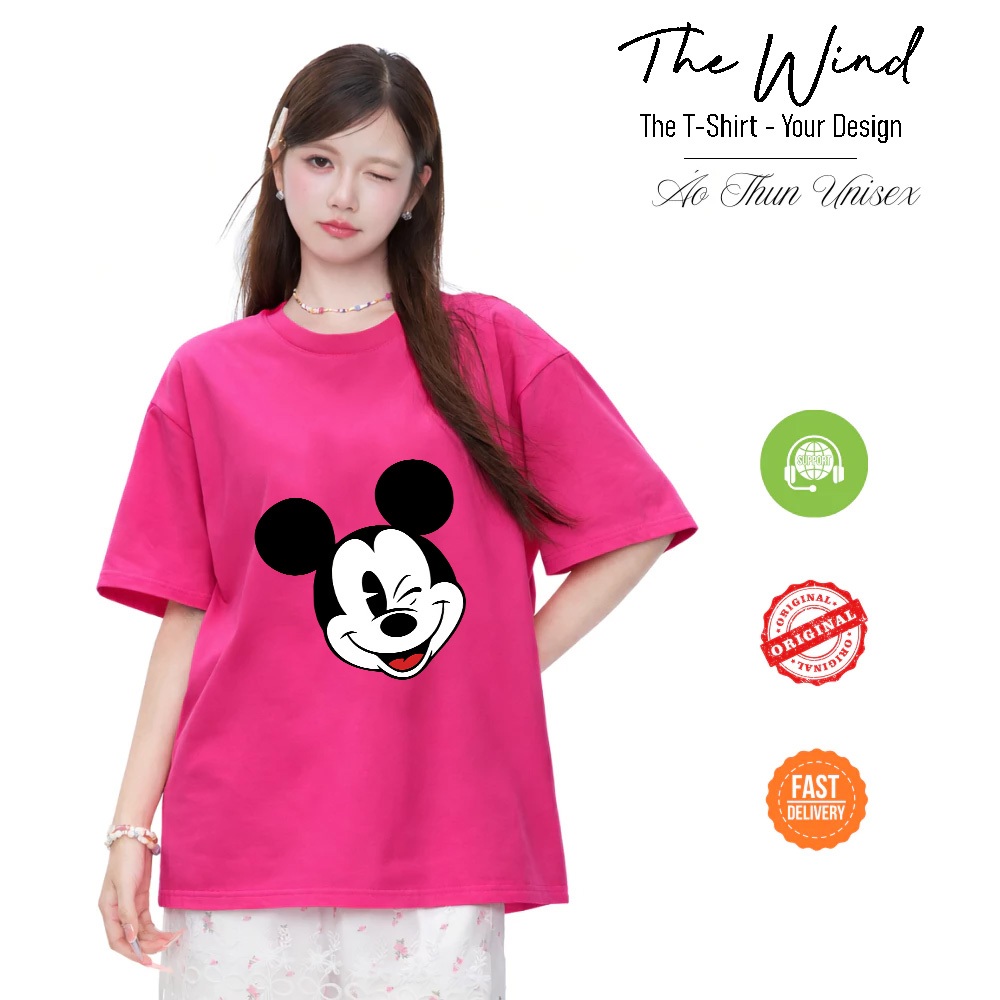 Áo thun hoạt hình Mickey MK68 unisex nam nữ form rộng