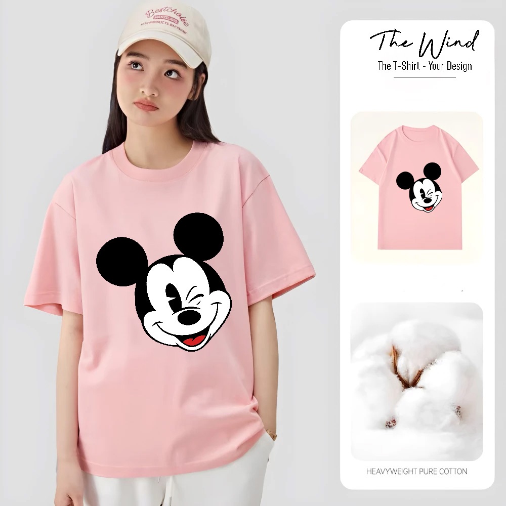 Áo thun hoạt hình Mickey MK68 unisex nam nữ form rộng