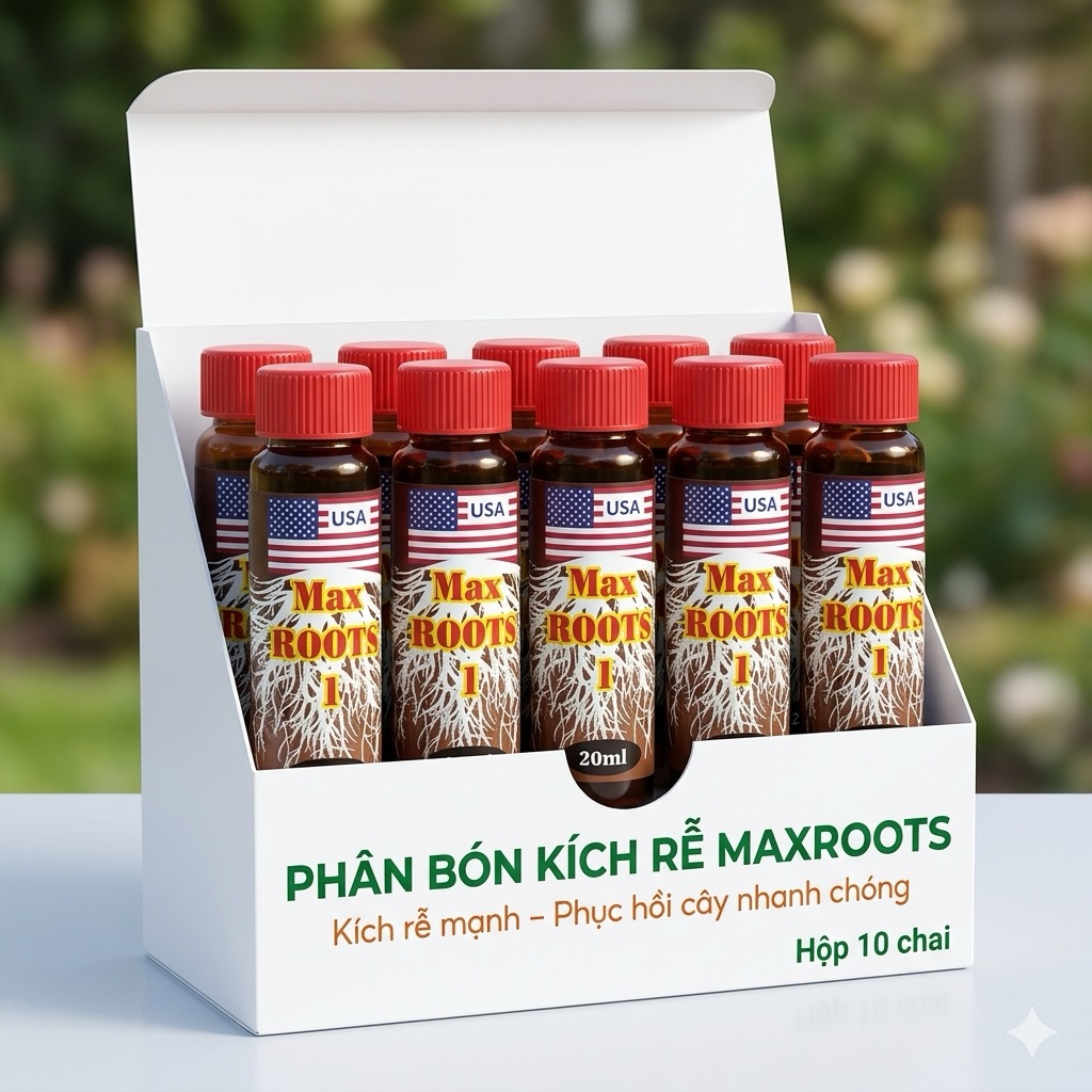 Chế Phẩm Kích Rễ Max ROOTS 1 Lọ 20ml - Kích Rễ Cho Hoa Lan, Hoa Hồng, Cây Cảnh, Giâm Chiết Cành