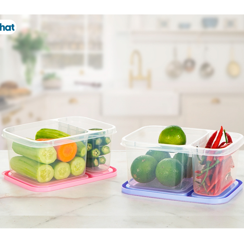 Combo 5 Hộp đựng thực phẩm 2 ngăn, Hộp lạnh bảo quản thực phẩm Chính Hãng VIỆT NHẬT (Mã 6485,6486)
