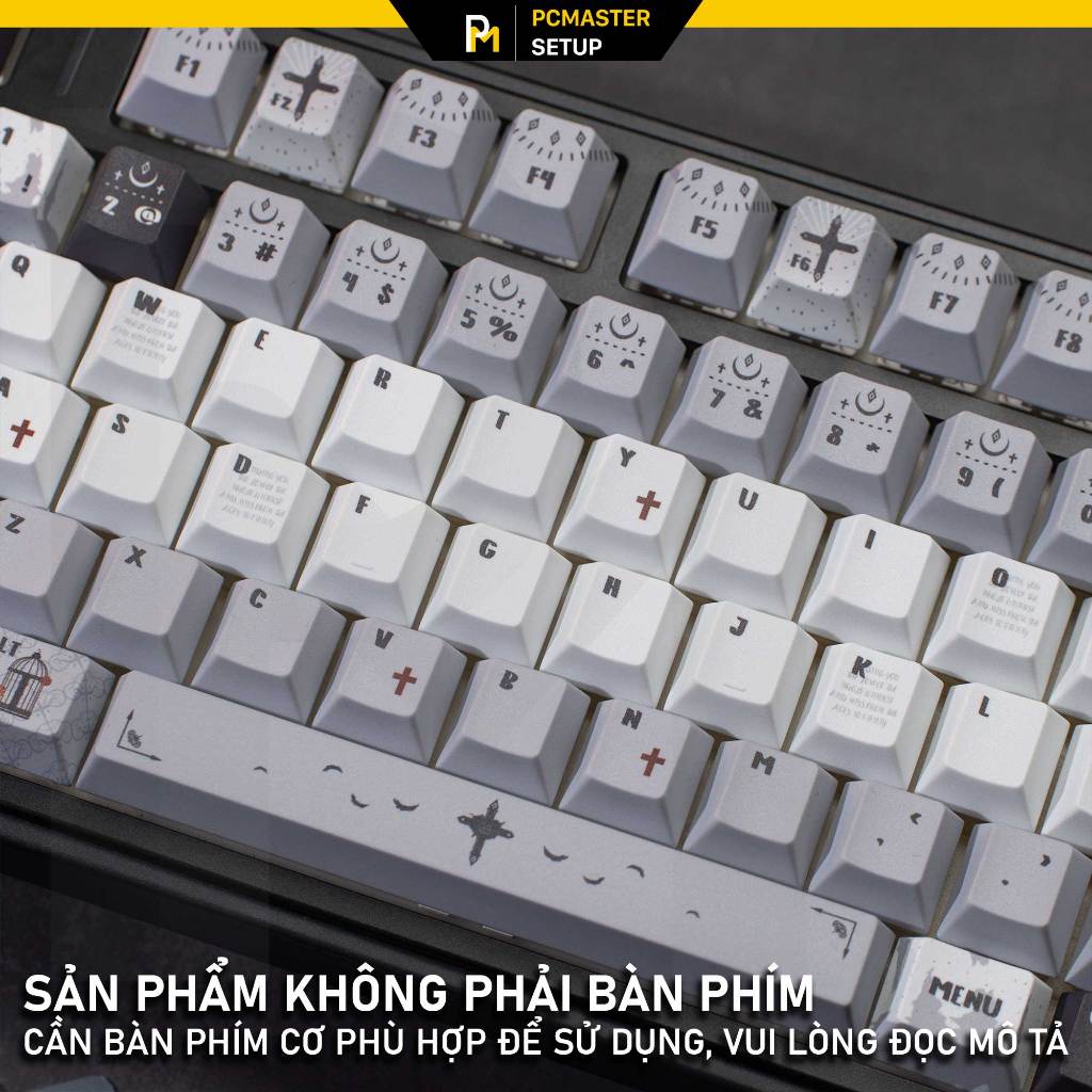 Keycap pbt Gothic nhựa PBT cao cấp Profile Cherry họa tiết dyesub 5D cho bàn phím cơ | BigBuy360 - bigbuy360.vn