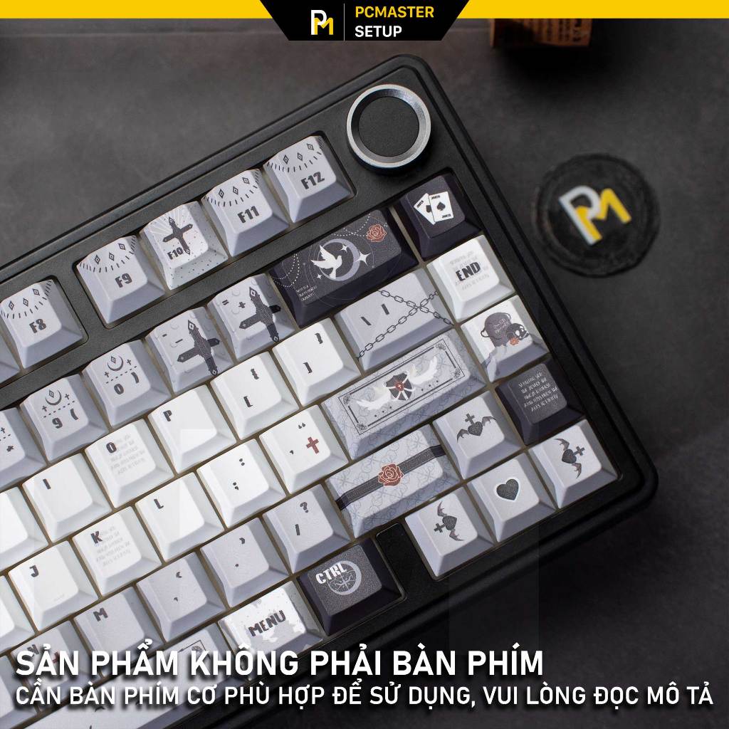 Keycap pbt Gothic nhựa PBT cao cấp Profile Cherry họa tiết dyesub 5D cho bàn phím cơ | BigBuy360 - bigbuy360.vn