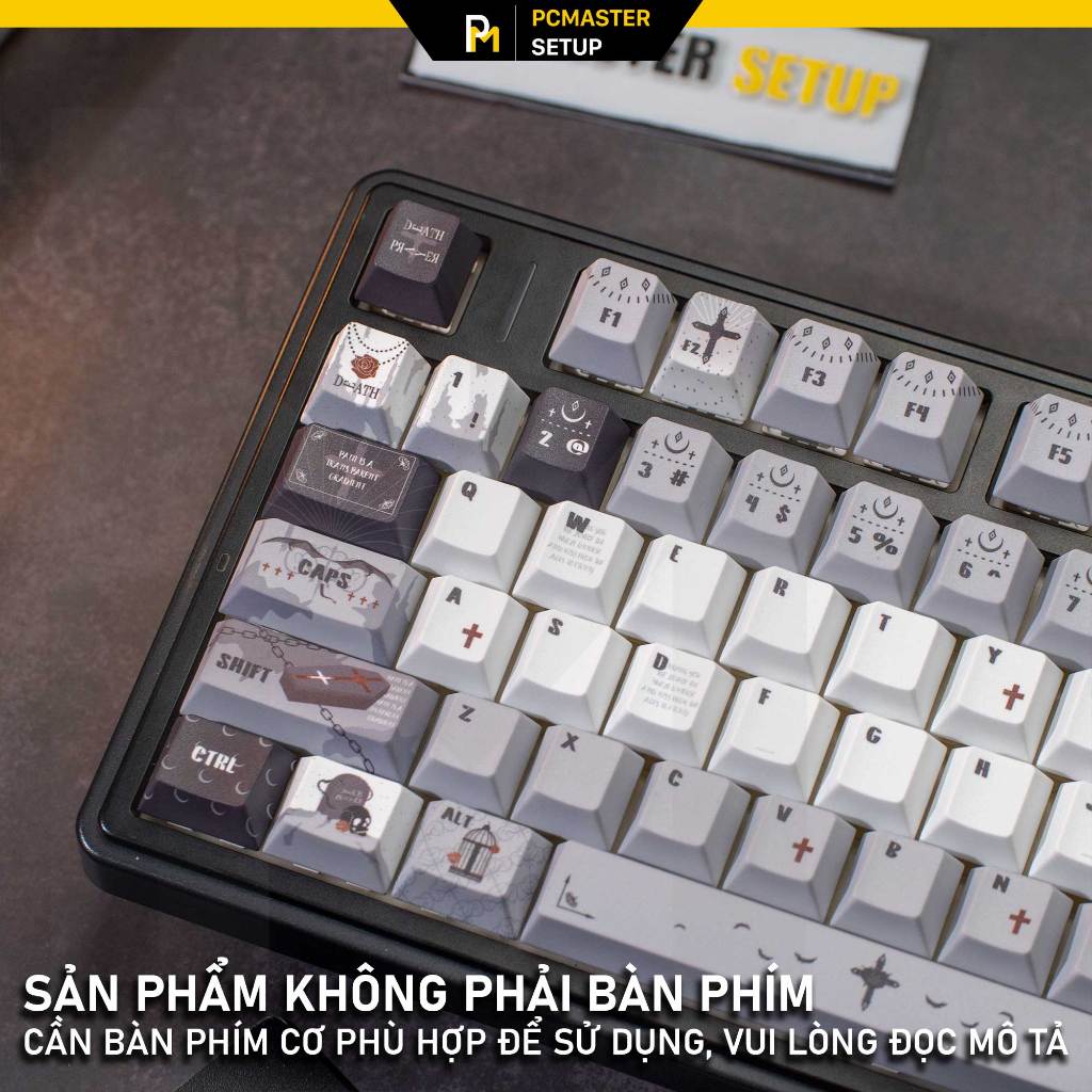 Keycap pbt Gothic nhựa PBT cao cấp Profile Cherry họa tiết dyesub 5D cho bàn phím cơ | BigBuy360 - bigbuy360.vn