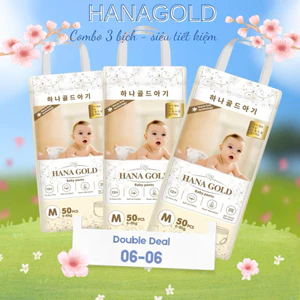 Combo 150 Miếng Bỉm Hana Gold Giá tôt- Tã Quần Form Chữ Q Ôm Mông, Thấm Hút tốt đến 1200ml - Tiết Kiệm Tối Đa Cho B