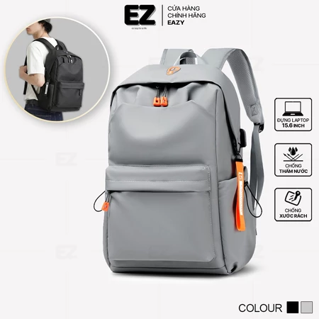 Balo đơn giản chống nước đựng laptop 15.6 inch EZ BALO BLU05 có cổng sạc USB , Balo đi học đựng đồ kích thước lớn