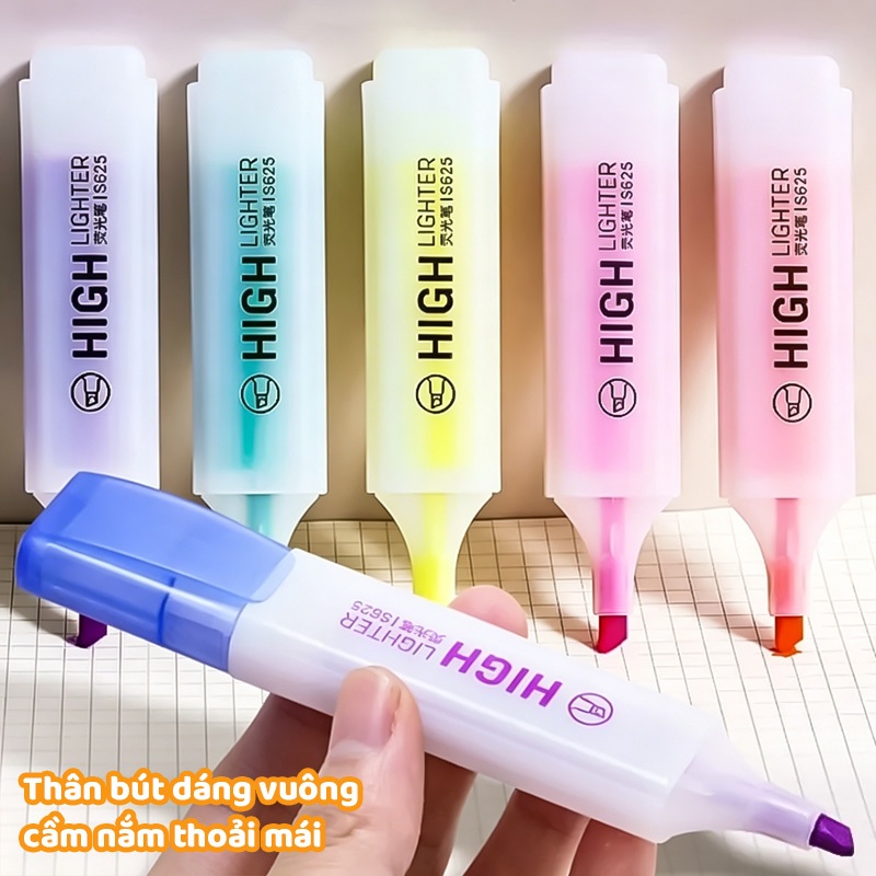 Bút Highlight Bút Đánh Dấu Take Note Pastel Macaron - Bút Nhớ Dòng 6 Màu Thân Dẹt Nhanh Khô