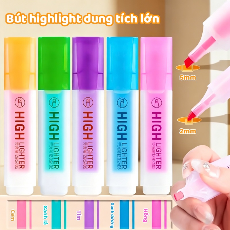 Bút Highlight Bút Đánh Dấu Take Note Pastel Macaron - Bút Nhớ Dòng 6 Màu Thân Dẹt Nhanh Khô