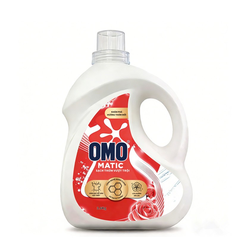 (Giá đặc biệt) Nước giặt OMO, 3.6kg/3600ml, Hương thơm lâu dài, Tẩy sạch vết bẩn hiệu quả