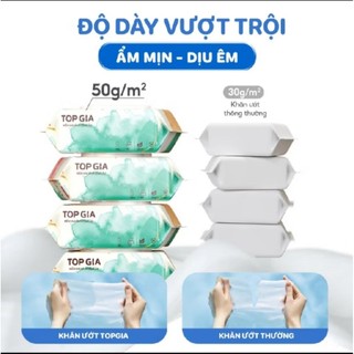 [DEAL HÈ] Combo 6 Bịch Khăn Uớt Cao Cấp Ban Mai TopGia 80Tờ/Bịch Dai Mềm Mịn Phù Hợp Cho Mẹ và Bé
