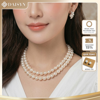 [ DAISYN ] N702 vòng cổ áo dài, dây chuyền áo tấc, dây chuyền cưới 2 sợi ngọc trai nhân tạo 10 mm sang trọng cho nữ