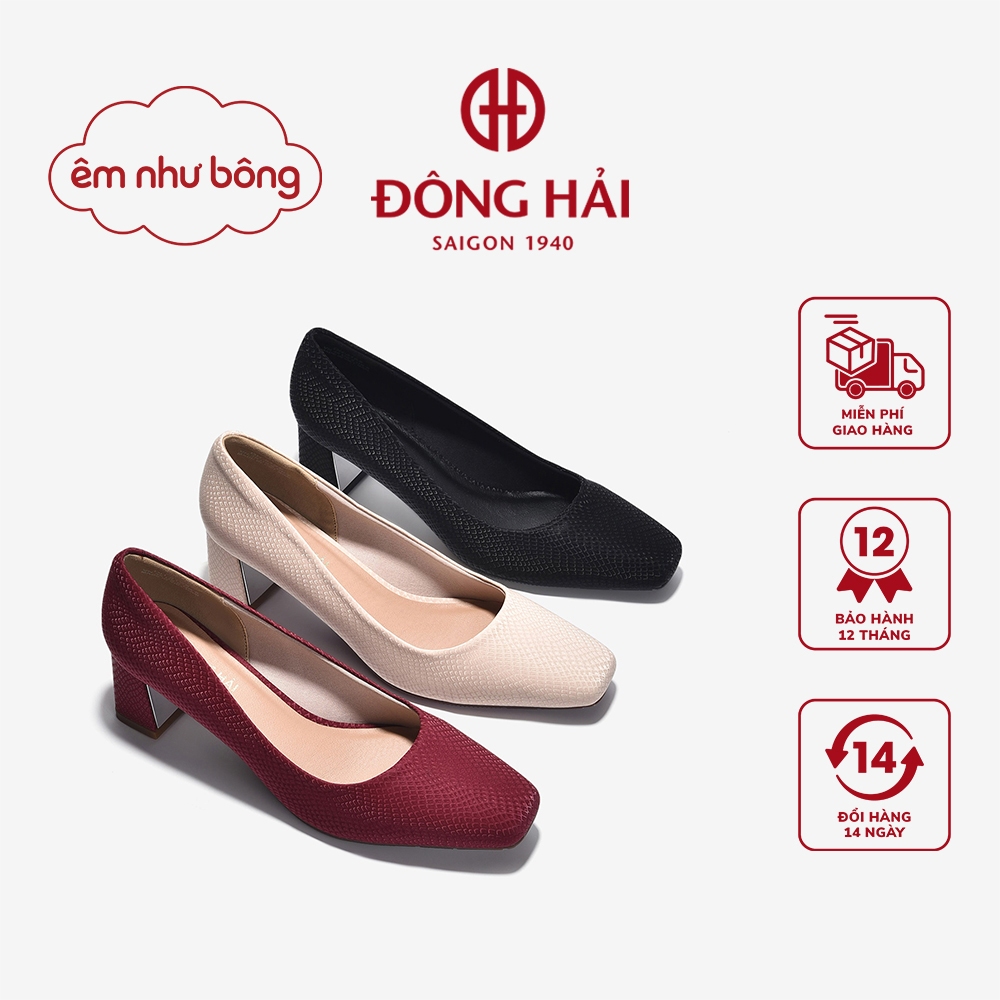 Giày Cao Gót Đông Hải Pumps Hebe Vân Da Trăn - G81S5