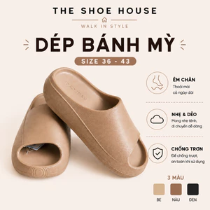 Dép Bánh Mỳ Đế Cao Êm Chân Nam Nữ Chống Trơn Trượt, Dép Thời Trang 3 Màu Basic
