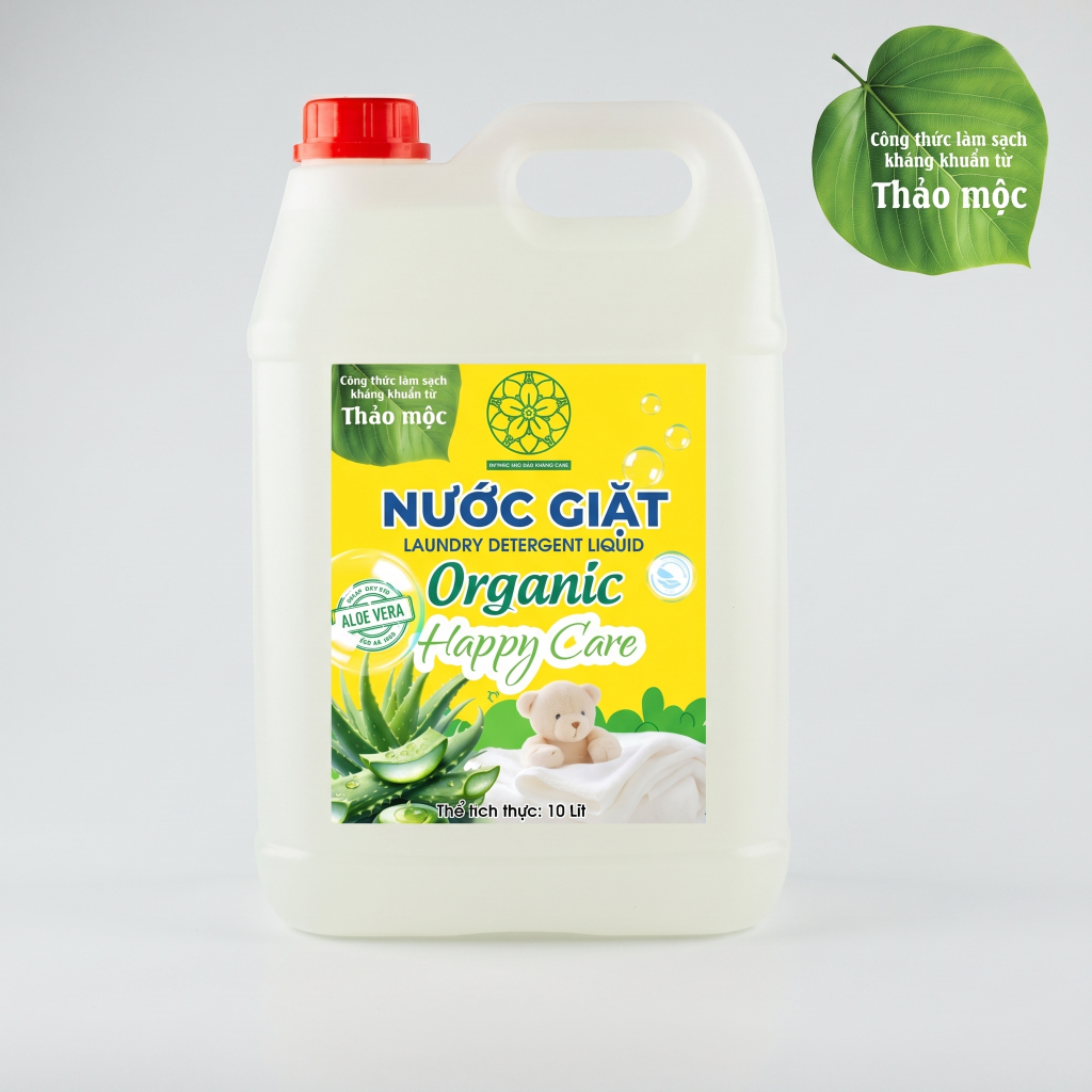 Nước giặt organic happy care làm sạch từ thảo mộc, enzyme sinh học