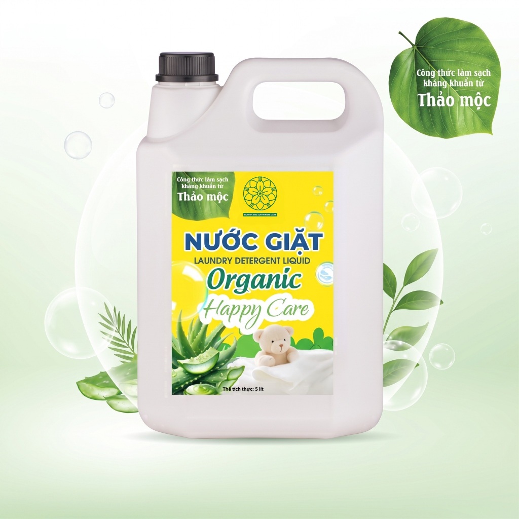Nước giặt organic happy care làm sạch từ thảo mộc, enzyme sinh học