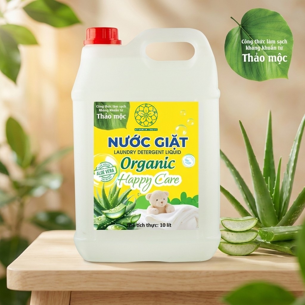 Nước giặt organic happy care làm sạch từ thảo mộc, enzyme sinh học