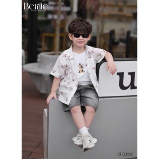 Sét sơ mi 3 chi tiết cho bé trai Bloom Chất liệu áo sơ mi thô mềm thoáng mát áo 3 lỗ vải cotton 4c mềm mịn B001