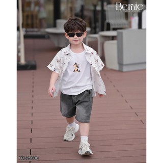 Sét sơ mi 3 chi tiết cho bé trai Bloom Chất liệu áo sơ mi thô mềm thoáng mát áo 3 lỗ vải cotton 4c mềm mịn B001