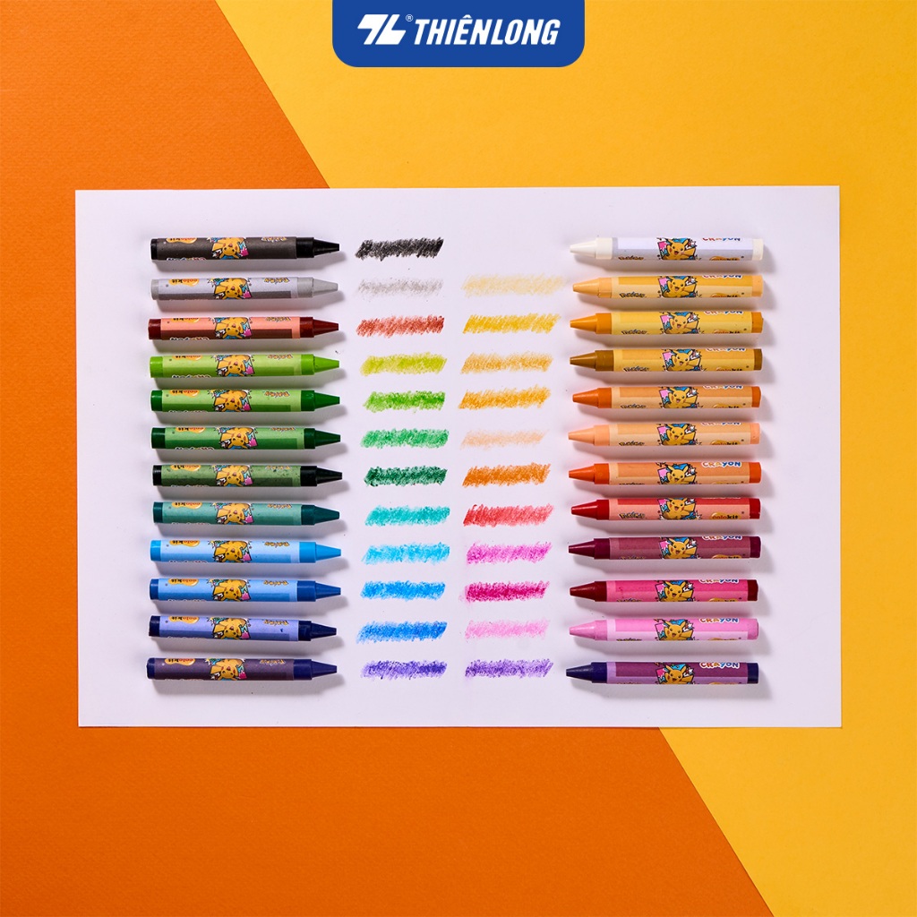 Bút sáp 12/18/24 màu Thiên Long Colokit Pokémon – Màu sắc rực rỡ, an toàn cho bé | BigBuy360 - bigbuy360.vn