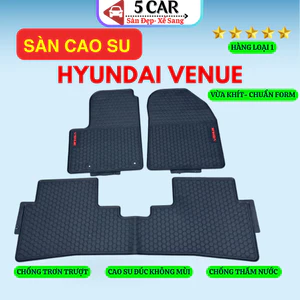 Thảm Lót Sàn Cao Su Hyundai Venue 2023 - Nay, Cao su đúc Không Mùi , Vừa Khít Form Xe- Chống Nước, Dễ Dàng Lắp Đặt