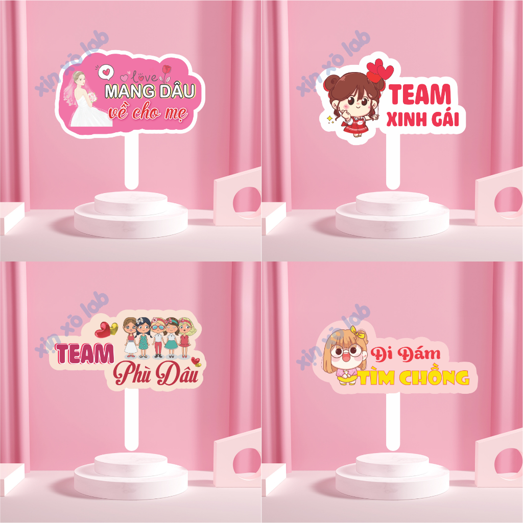 Set 10 cái Hashtag Cầm Tay Đám Cưới (Chọn và Nhắn Shop 10 Ảnh)