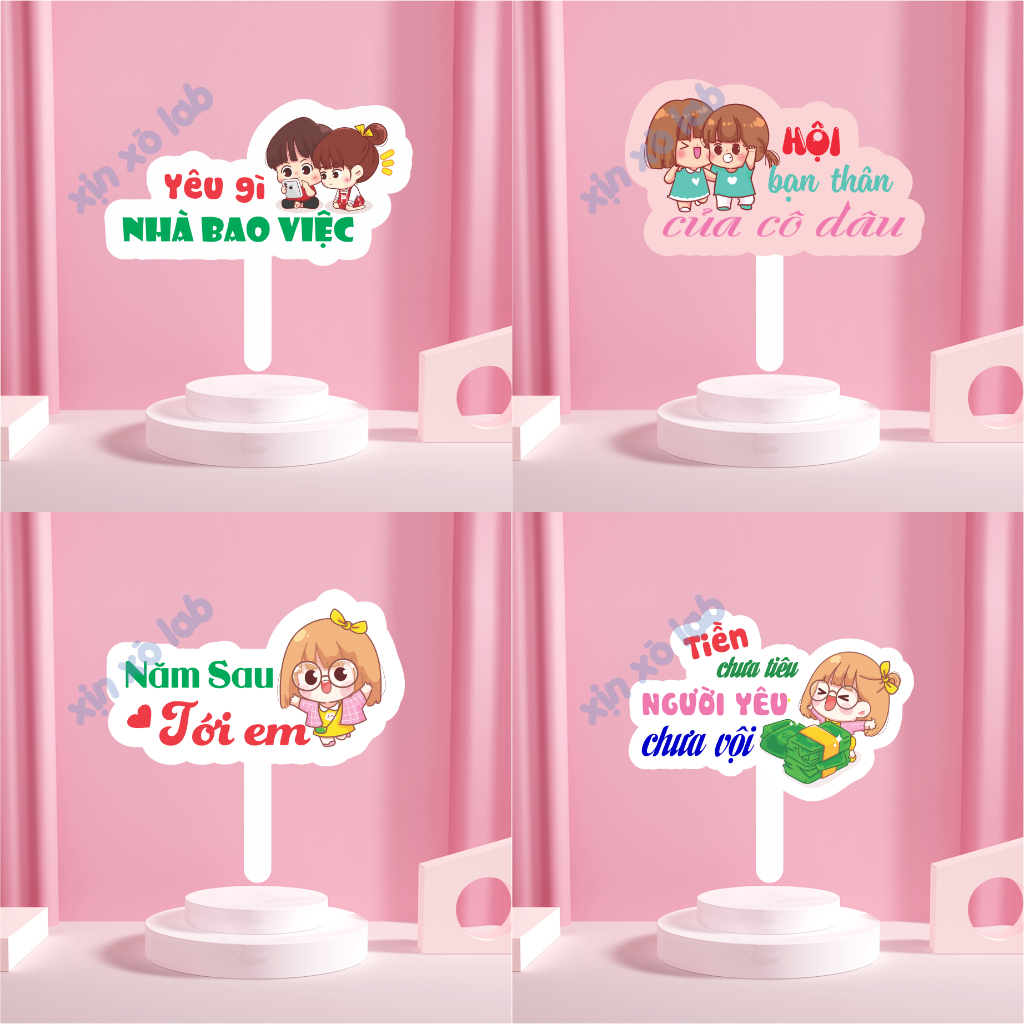Set 10 cái Hashtag Cầm Tay Đám Cưới (Chọn và Nhắn Shop 10 Ảnh)