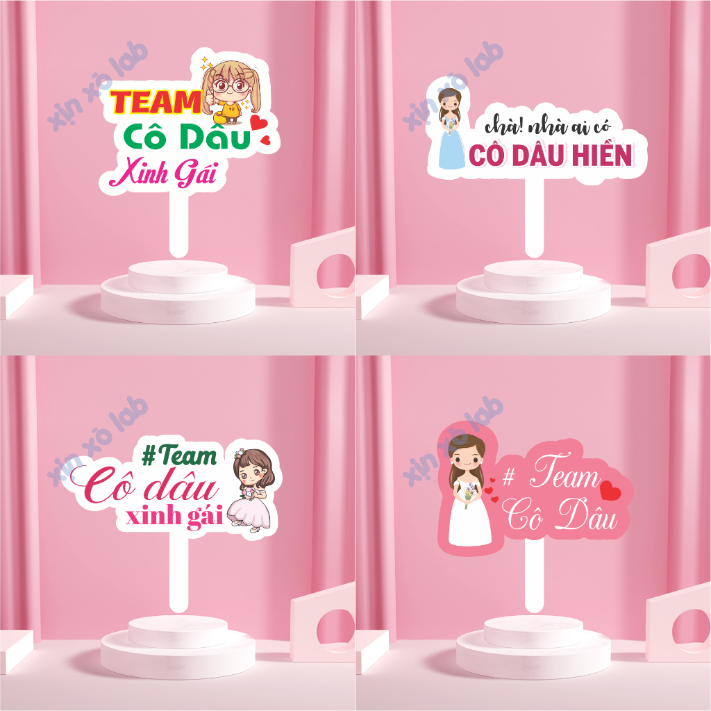 Set 10 cái Hashtag Cầm Tay Đám Cưới (Chọn và Nhắn Shop 10 Ảnh)