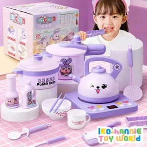 Bộ đồ chơi nấu ăn, dụng cụ đầu bếp thỏ tím