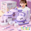 Bộ đồ chơi nấu ăn, dụng cụ đầu bếp thỏ tím