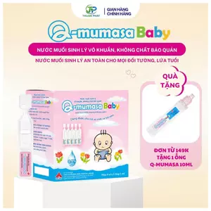 Nước muối sinh lý Q-mumasa tép 1ml vệ sinh mắt mũi miệng cho bé, không chất bảo quản chính hãng CPC1