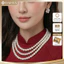 N630 dây chuyền áo dài , dây chuyền áo tấc, dây chuyền váy cưới ngọc trai nhân tạo 3 sợi 8mm ngắn sang trọng