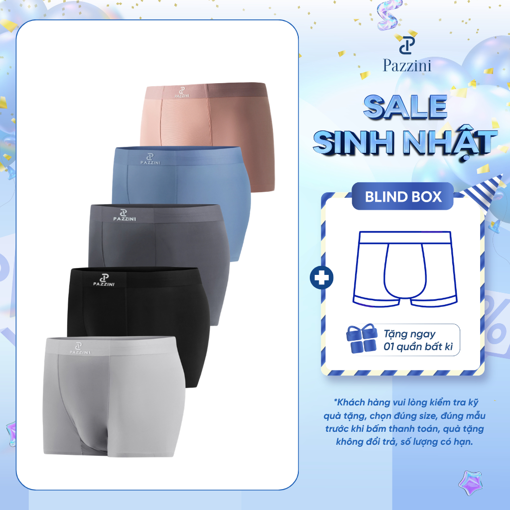 Combo 3 quần lót nam boxer PAZZINI thun lạnh cao cấp, quần sịp nam co giãn 4 chiều, thấm hút kháng khuẩn BX006