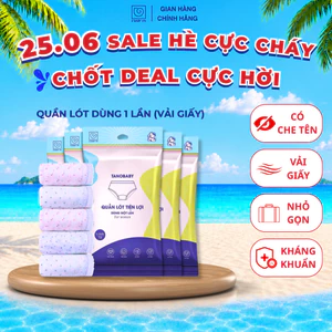Combo 5 quần lót giấy dùng 1 lần tiện lợi S'BABY TANO chất liệu vải giấy mềm mại, thoáng mát và an toàn cho da (PP)