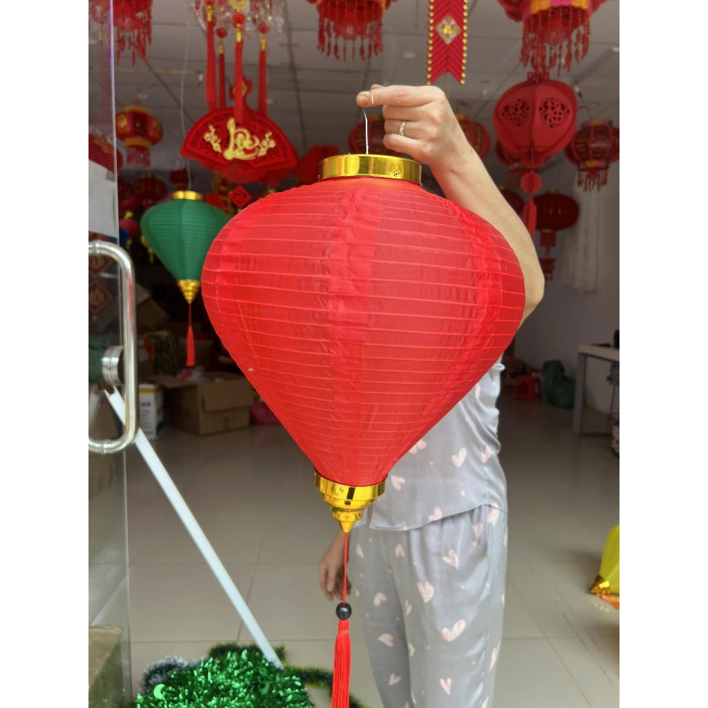 Đèn Lồng Hình Tỏi Vải Gấm 3D Cao Cấp, Vải thường 35x45cm Trang Trí Ngoài Trời  Quán Cafe, Lễ hội