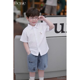 Á sơ mi cộc tay Dino cho bé trai Bloom  Chất liệu thô hàn cao cấp, thoáng khí, lên form cực kì đẹp B002