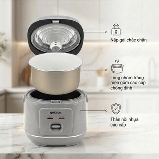 Nồi Cơm Điện Goldsun GRC5007 Dung Tích 1.8L Công Nghệ 3D Nấu Cơm Thơm Ngon Lòng Nồi Phủ Chống Dính