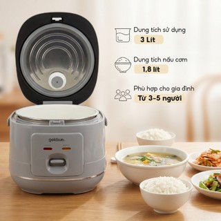 Nồi Cơm Điện Goldsun GRC5007 Dung Tích 1.8L Công Nghệ 3D Nấu Cơm Thơm Ngon Lòng Nồi Phủ Chống Dính