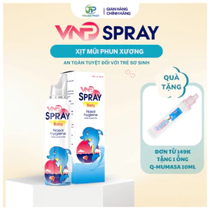Xịt mũi VNP SprayBaby nước muối sinh lý vệ sinh mũi hàng ngày thông mũi làm sạch dịch nhầy an toàn cho trẻ sơ sinh