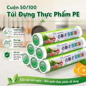 Cuộn 50/100 túi đựng thực phẩm tự huỷ sinh học chất liệu PE bảo vệ môi trường 2 size